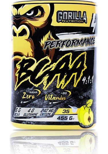 Gorilla Nutrition Performance Bcaa 4:1:1 - 455 G Yeşil Elma A...