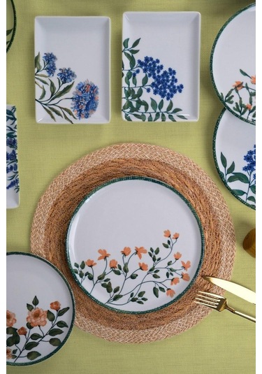 Porland Flower Garden 18 Parça 6 Kişilik İkram Ve Kahvaltı Takımı 04ppo000225 Beyaz