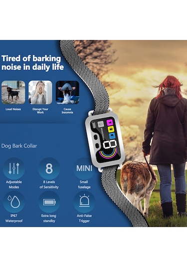 Geeksen Köpek Eğitim Cihazı Köpekler İçin Havlama Tasması Renkli Ekran Akıllı