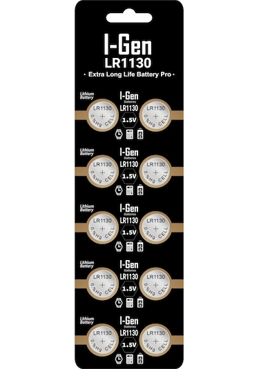 I-gen Lr1130 1.5v Alkalin Düğme Pil Ag10, L1131, 389 10'lu Paket