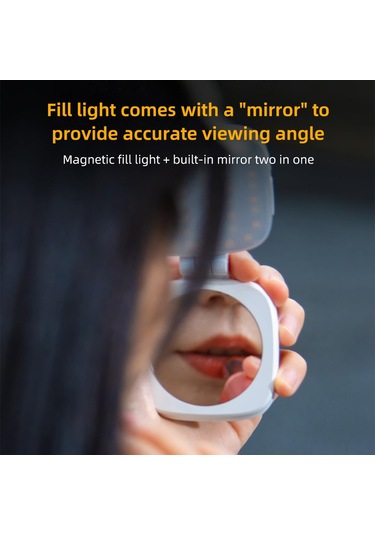 Teltree F-662 Manyetik Telefon Fıllightı: 3 Aydınlatma Modu, 90+ Renk Doğruluğu, Taşınabilir, İç Dahili Makyaj Aynası, Beyaz Beyaz