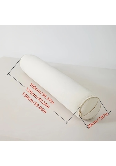 Trendooze Yıkanabilir Silindir Yastık Beyaz 100x20cm Sunlight022 Yatak Dekorasyonu Beyaz