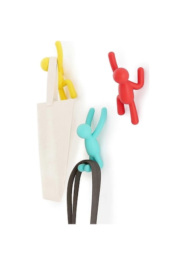 3 Parça Duvar Askısı Seti, Kırmızı/sarı/okyanus Mavisi, Montlar, Çantalar İçin Diğer