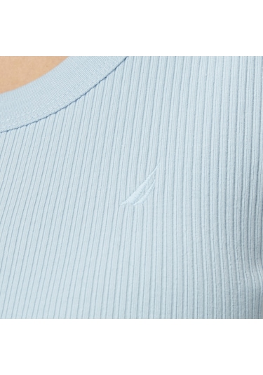 Nautica Kadın Mavi Slim Fit T-shirt Düz 35v422t Mavi