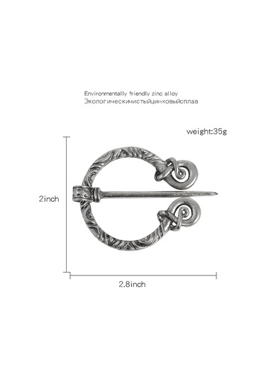 Homyl Viking İskandinav Broş Şal Palto Eşarp Pimi Ortaçağ Antik Gümüş 4 Çok Renkli