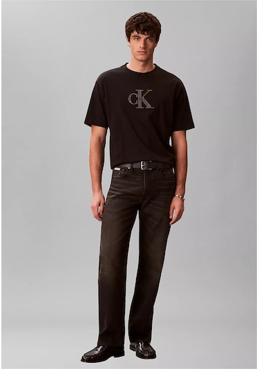 Calvin Klein Lv04rf819g Elevated Monologo Erkek Tişört Siyah