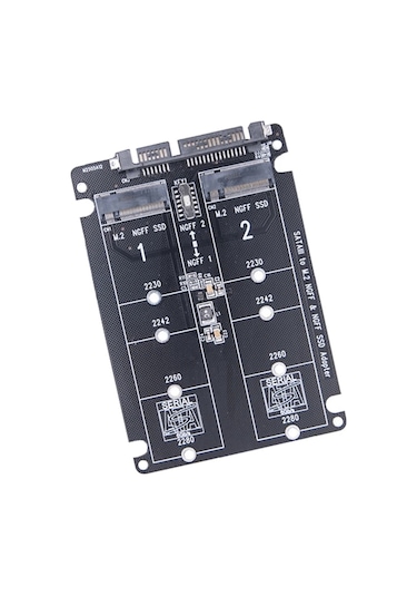 Xurunkeji Çift Ngff - Sata Adaptörü 2 Port M.2 Sata Ssd B Anahtarı 2230 2242 2260 2280 M2 Ssd İçin Sata3.0 6gbps Dönüştürücü Pc İçin