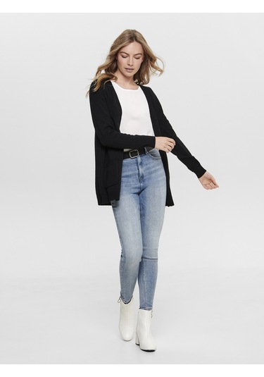 Only Bayan Uzun Örgü Hırka 15174274 Siyah