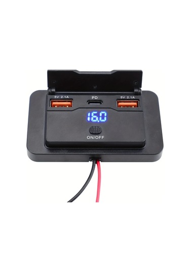 Stil A Duvara Montaj İçin Tasarlanmış, Usb C Ve Çift Qc 3.0 Araç Usb Bağlantı Noktaları İle Donatılmış, Düğme Anahtarı, Çok Bağlantılı Güç Soketi, Araçlarda, Otobüslerde, Karavanlarda Ve Kamyonlarda Dıy Aksesuarları İçin Uygun, Pil Olmadan
