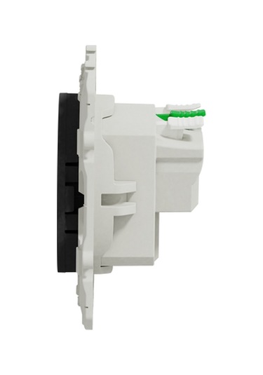 Schneider Odace Antrasit Topraklı Priz Modül + Kapak