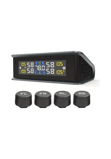 Boatshop1 T15 Tüm Uyumlu Modeller Harici Sensörlü Evrensel Kablosuz Güneş Enerjili Lastik Basınç İzleme Sistemi Tpms Usb Şarj 36v Hassas Algılama