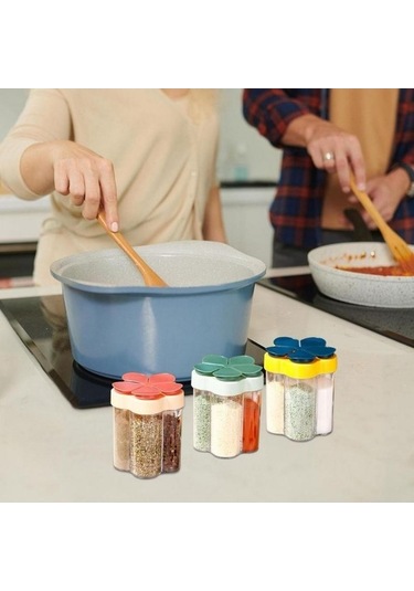 Pazly Gri Beşi Bir Arada Mutfak Baharat Kutusu, Tuz Tankı, Ev Baharat Tankı, Mutfak Malzemeleri Gri Gri