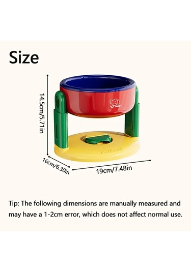 Elmpaly Pembe Yaprak Desenli Emniyetli Vakum Tabanlı Köpek Kedi Mama Kabı