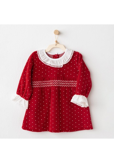 Andywawa Kız Bebek Elbise - Andywawa - Kırmızı - 12-18 Ay - Ac26315-kırmızı-12-18 Ay Kırmızı