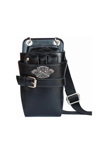 Singree Berber, Kuaför Ve Evcil Hayvan Bakıcıları İçin Çift Kullanımlı Bel/üst Çantası Araç Çantası - 7 Adet Kesici Konumu Çıkarılabilir , Pu Deri, Siyah