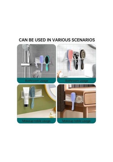 Hfambition Banyo Saç Fırçası Tutucusu - Şeffaf Akrilik Duvar Tipi Organizatör - Saç Araçları Depolama Kutusu Şeffaf