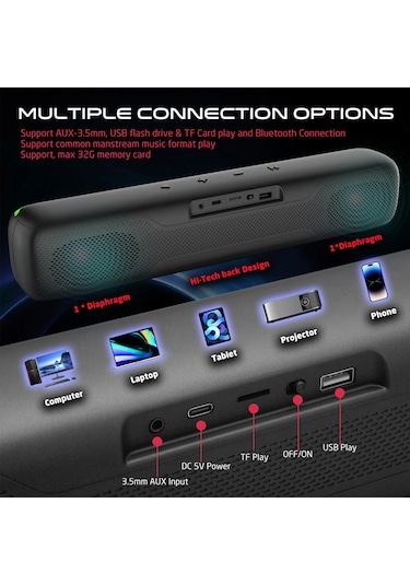 Gameon Dominator Blaze Kablosuz Rgb Oyun Soundbar 2 x 10 W