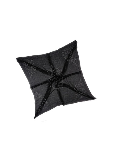 Mısırlı Eşarpları Pamuk Devore Etnik Desenli Eşarp Füme