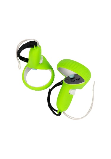 Oculus Quest 2 Vr Aksesuarları İçin 1 Çift Çizilmez Silikon Denetleyici Tutma Kapağı Gamepad Kolu Koruyucu - Yeşil