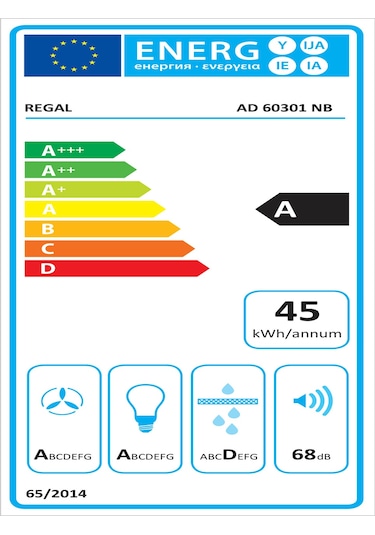 Regal AD 60301 NB Duvar Tipi 60 CM Ankastre Davlumbaz