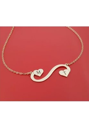 Gümüş Kalpli Harfli Sonsuzluk Kolye 487240964