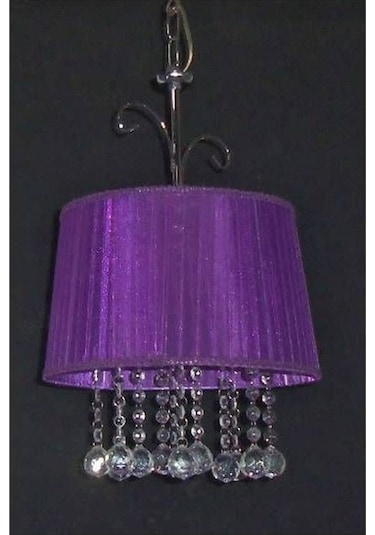 Taşlı Mor Yatak Odası Avizesi