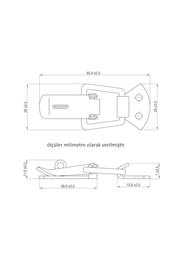 4 Adet 41-070 Sandık Klipsi Gergi Mandalı Asma Kilit Kancalı Krom