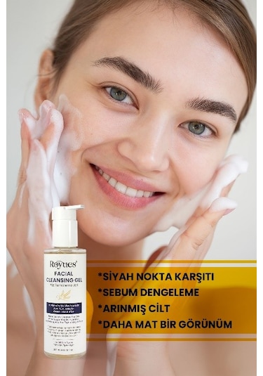 Royues Yeşil Çay Özlü Yüz Temizleme Jeli, Canlandırıcı, Nemlendir