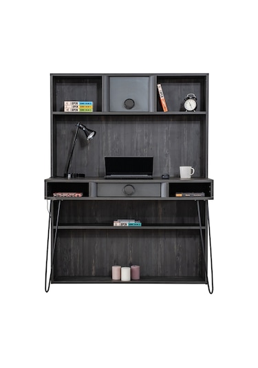 Setaymobilya Çalışma Masası, Black New Üniteli Çalışma Masası Antrasit