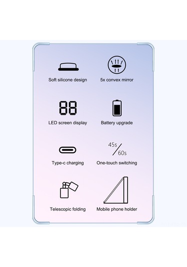 Hfambition Beyaz Led Tırnak Lambası, Telefon Tutucu Tabanlı, 180mah Pil, 45/60s Zamanlama, Geri Çekilebilir Katlanabilir Kafa, Ekranlı Beyaz