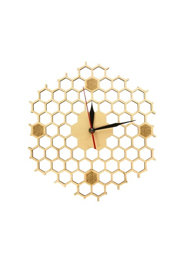 Homyl Altıgen Ahşap Duvar Saati Sessiz Kuvars Saatleri Oturma A A