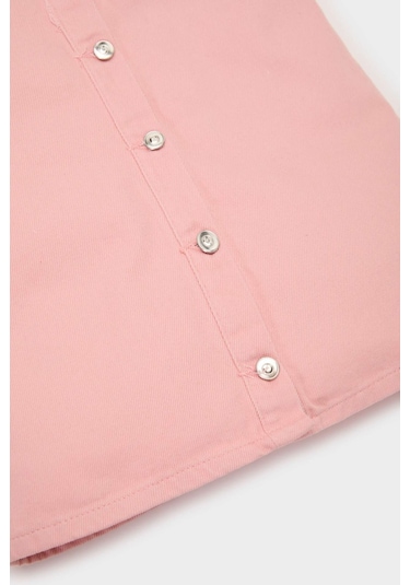 DeFacto Kız Bebek Kısa Kollu Jean Elbise E0454A525SMPN444 Pembe