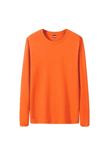 Muls Erkek Uzun Kollu Pamuk Tişört 4xl-5xl Sonbahar Giyim Hızlı Teslimatturuncu Turuncu