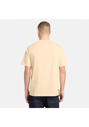 Timberland Garment Dye Logo Graphic Erkek T-shirt-32651 Krem
