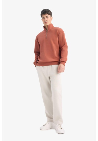 Defacto Regular Fit Beli Bağcıklı Cepli Düz Paça Kalın Eşofman Altı D7836ax25aubg766 Bej