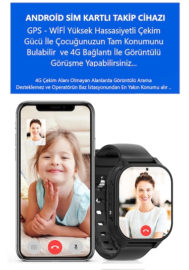 Wonlex KT19 Android 4G Sim Kartlı Akıllı Çocuk Takip Saati (Distribütör Garantili)