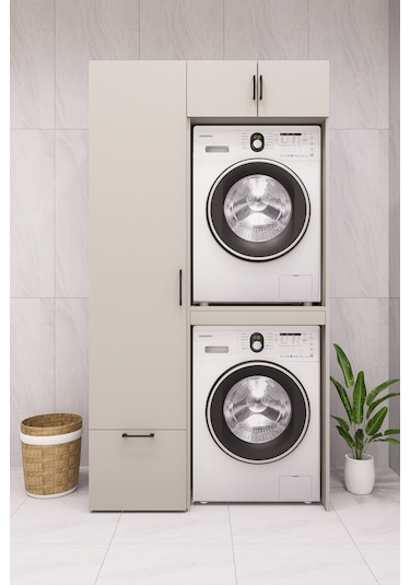 Mdf Çamaşır Makinesi Ve Kurutma Makinesi Dolabı Ütü Masalı Kumbeji Kumtaşı