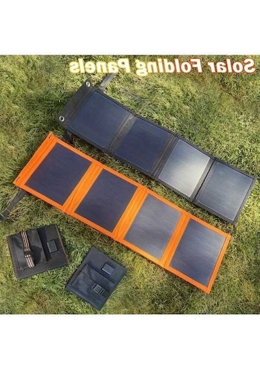 Trendooze 30w Gaojunshop01 Portatif Katlanır Solar Panel Usb Şarj Aleti Kamp Seyahat Acil Durum Koyu Renk