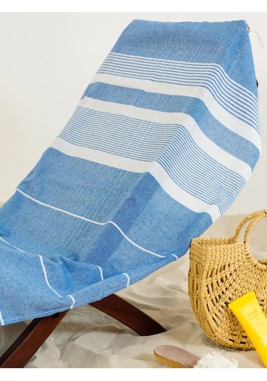 Gang Büyük Plaj Havlusu 90x180 Cm Pamuk Hint 391924863 MAvi