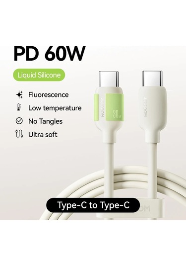 Joyroom 60w Usb C Hızlı Şarj Kablosu Iphone Uyumlu 16/15 Macbook Xiaomi Samsungbej1.2m