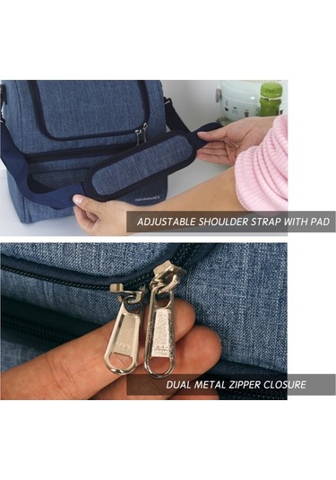 Novahub Çift Bölmeli Termal Soğutucu Çanta - Suya Dayanıklı Omuz Askılı, Plaj-ofis-piknik İçin Ergonomik Tasarım, Çok Renkli Çok Renkli