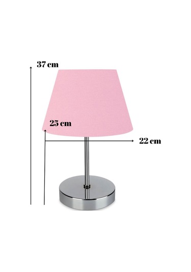 Kuzey Krom Gövdeli Abajur Pembe Kumaş Yatak Odası Okuma Köşesi Pembe