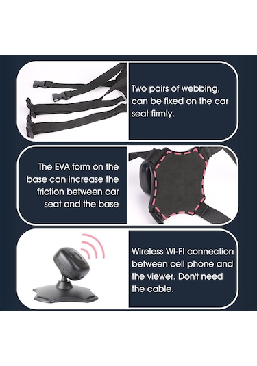Vkemall Wifi Bebek Araba Monitörü Kablosuz Monitör Kamera Bebek