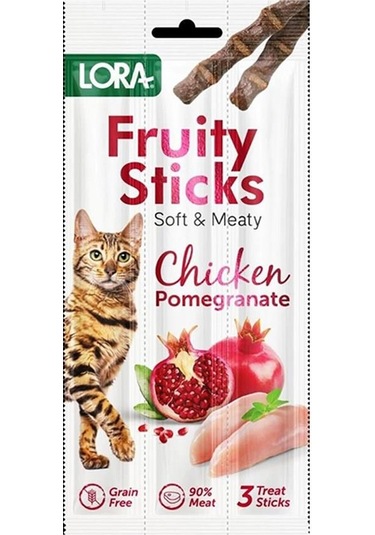 Lora Stick Tavuk Etli Narlı Kedi Ödülü 3 x 5 G