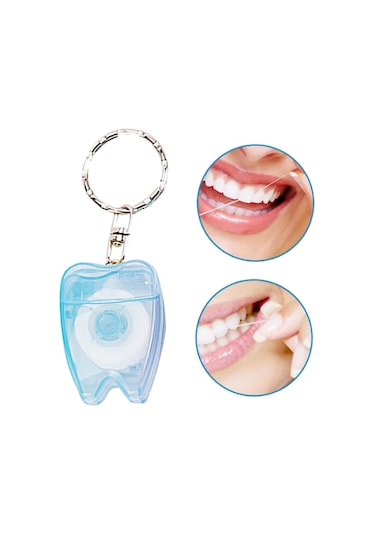 Dolıty Taşınabilir Diş İpi Anahtarlık Essentials Aracı Mavi