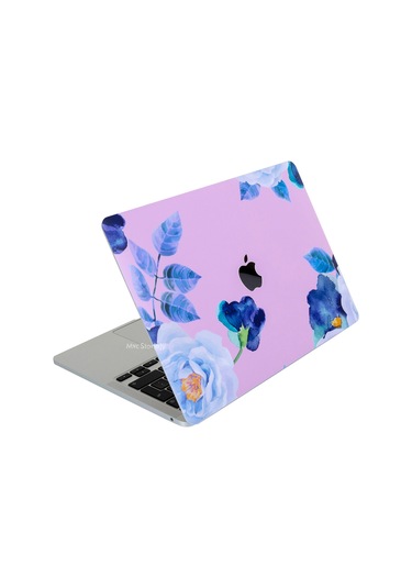 Macbook Air M2-m3 Kılıf 13.6inç Flower03 Yapıştırma Sticker Kaplama Koruyucu A2681 A3113 İle Uyumlu Açık Lila