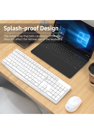 Kangvka Fude Ek785 Kablosuz Klavye-fare Seti 2.4g 15m Menzil 106 Tuş 3 Seviye Dpı Ev & Ofis Windows/mac Uyumlu Siyah Pil Yok Diğer