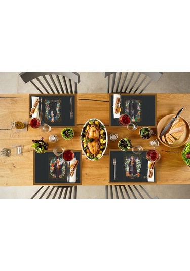 Adawall Home Harry Potter Characters Kumaş Amerikan Servis 4'lü Çok Renkli