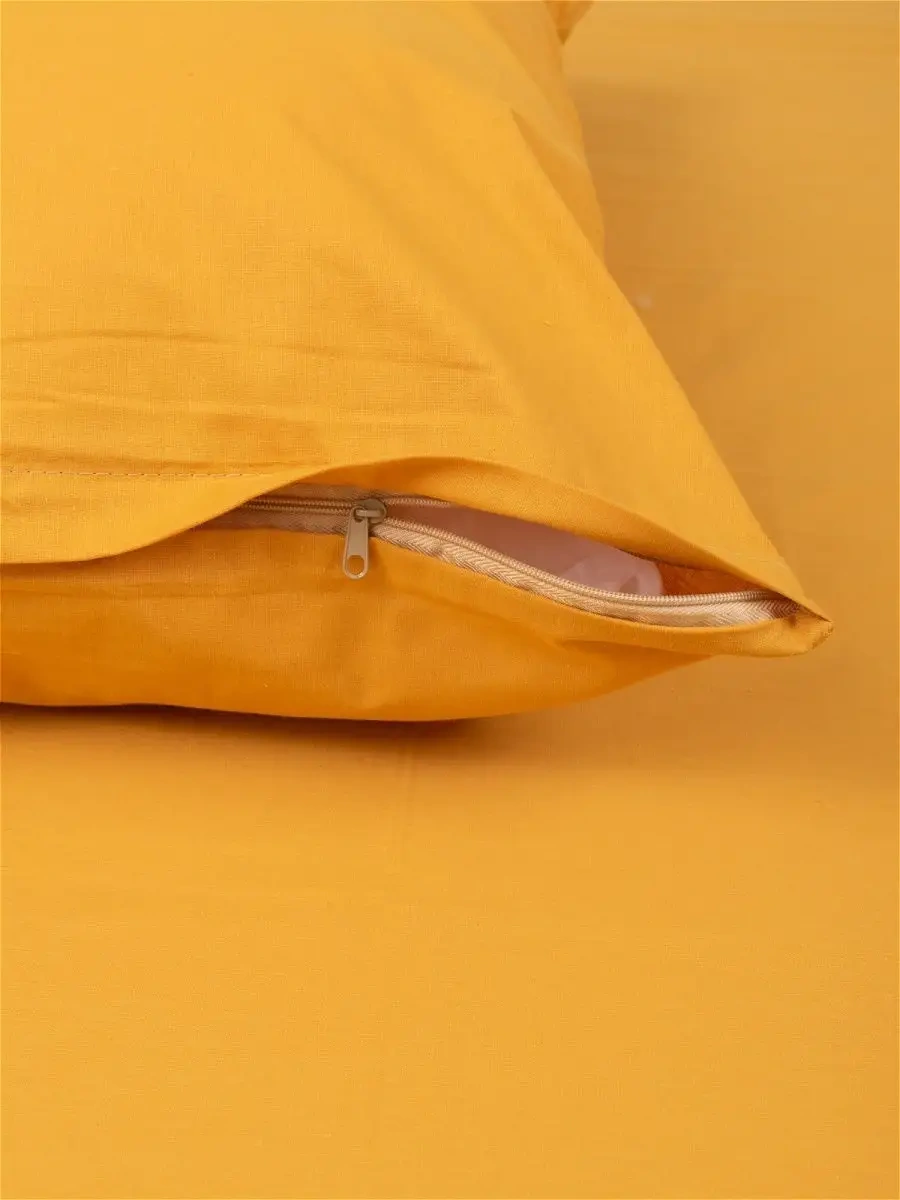 Inteteks 50x70 Cm Fermuarlı Yastık Kılıfları 2 Adet Pamuk %100 16936778 Hardal Rengi