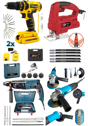 Dynamic Tech Dt-324 Hilti + Akülü Matkap + Dekupaj + Taşlama